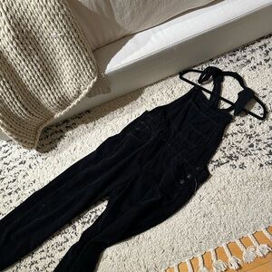 Black Corduroy Overalls